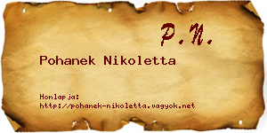 Pohanek Nikoletta névjegykártya