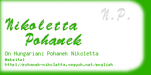 nikoletta pohanek business card